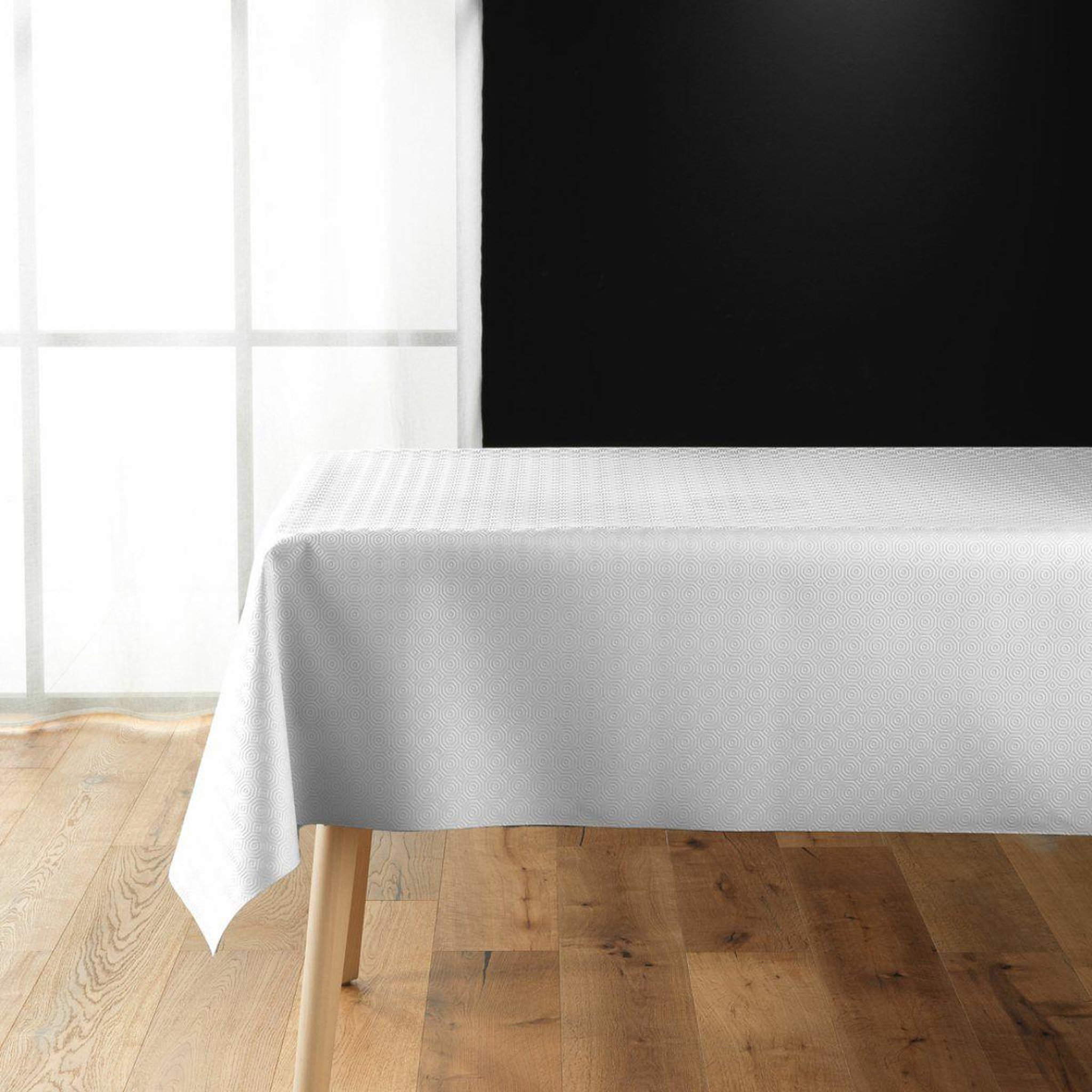 Voir la diapositive 2 : Douceur d'Intérieur Sous nappe protège table  bulgo  140x220cm blanc