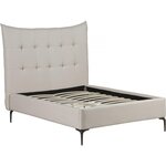 Habitat et Jardin Lit double en tissu capitonné   Aspen  140 x 190 cm - Beige