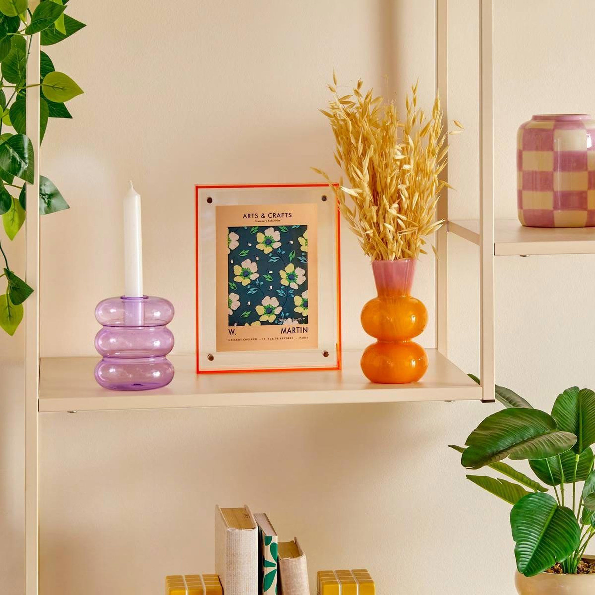 Voir la diapositive 2 : ATMOSPHERA Soliflore design en verre  poolside  14cm orange