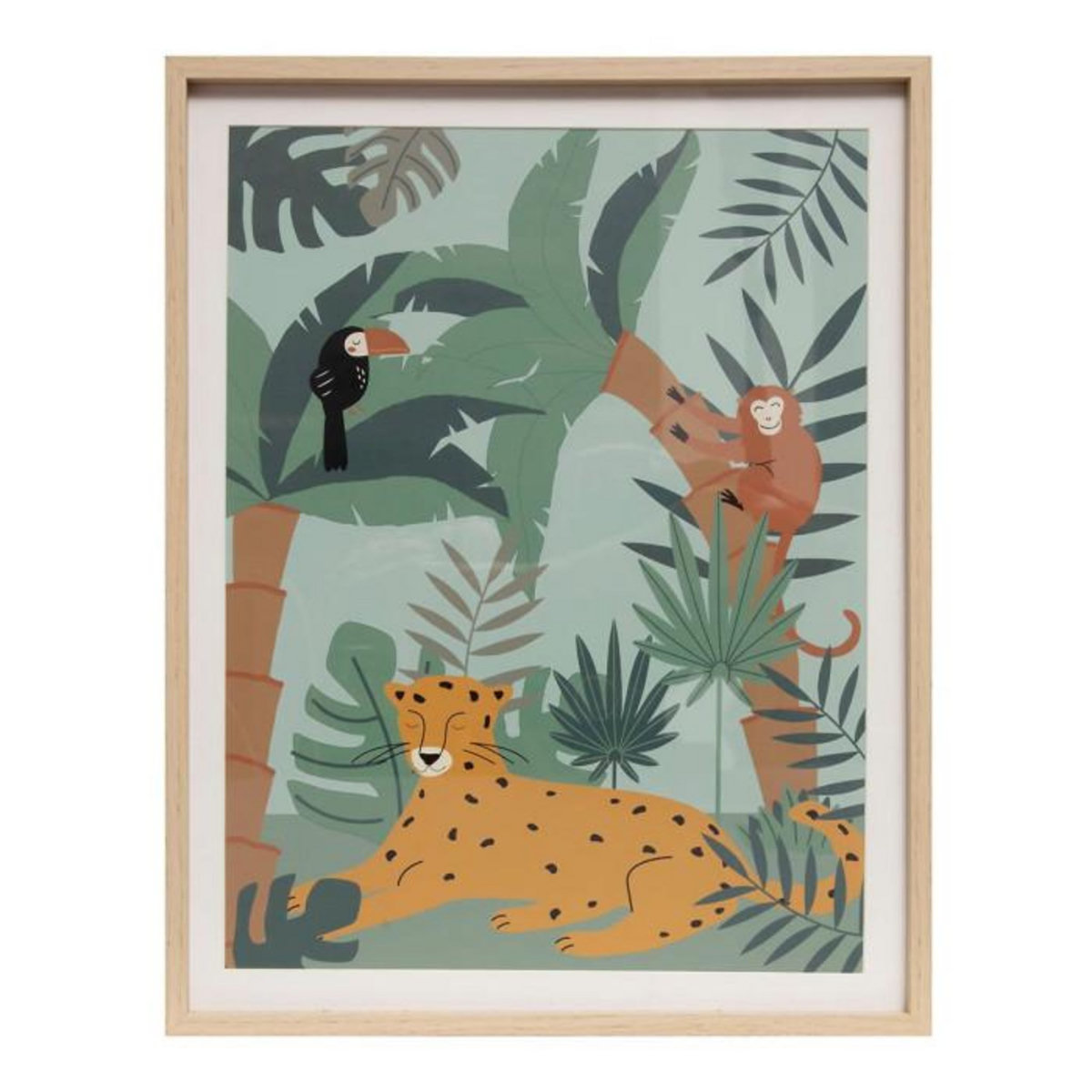 Atmosphera Kids Tableau Déco Enfant  Jungle  41x51cm Multicolore