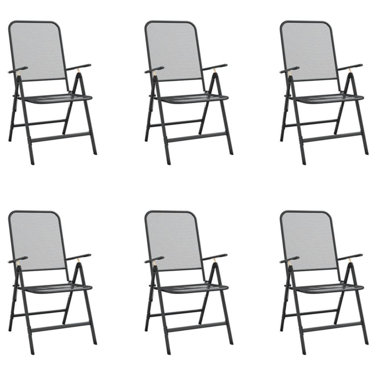 VIDAXL Ensemble a manger de jardin 7 pcs anthracite metal maille