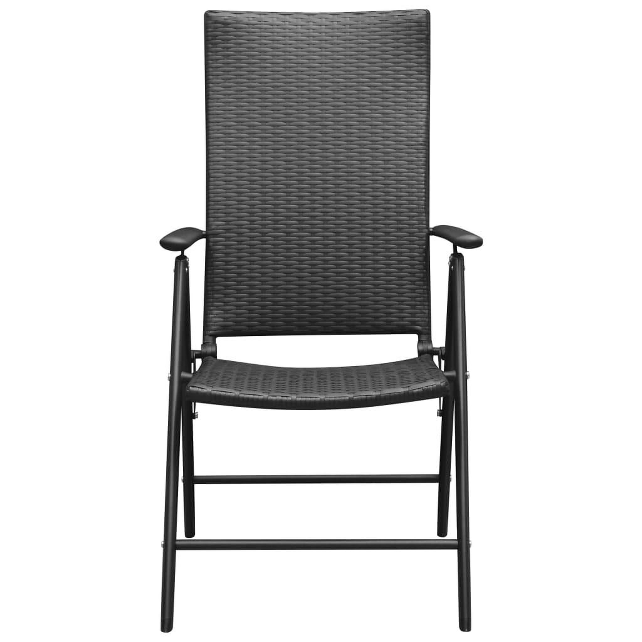 Voir la diapositive 3 : VIDAXL Chaises de jardin lot de 4 Resine tressee Noir
