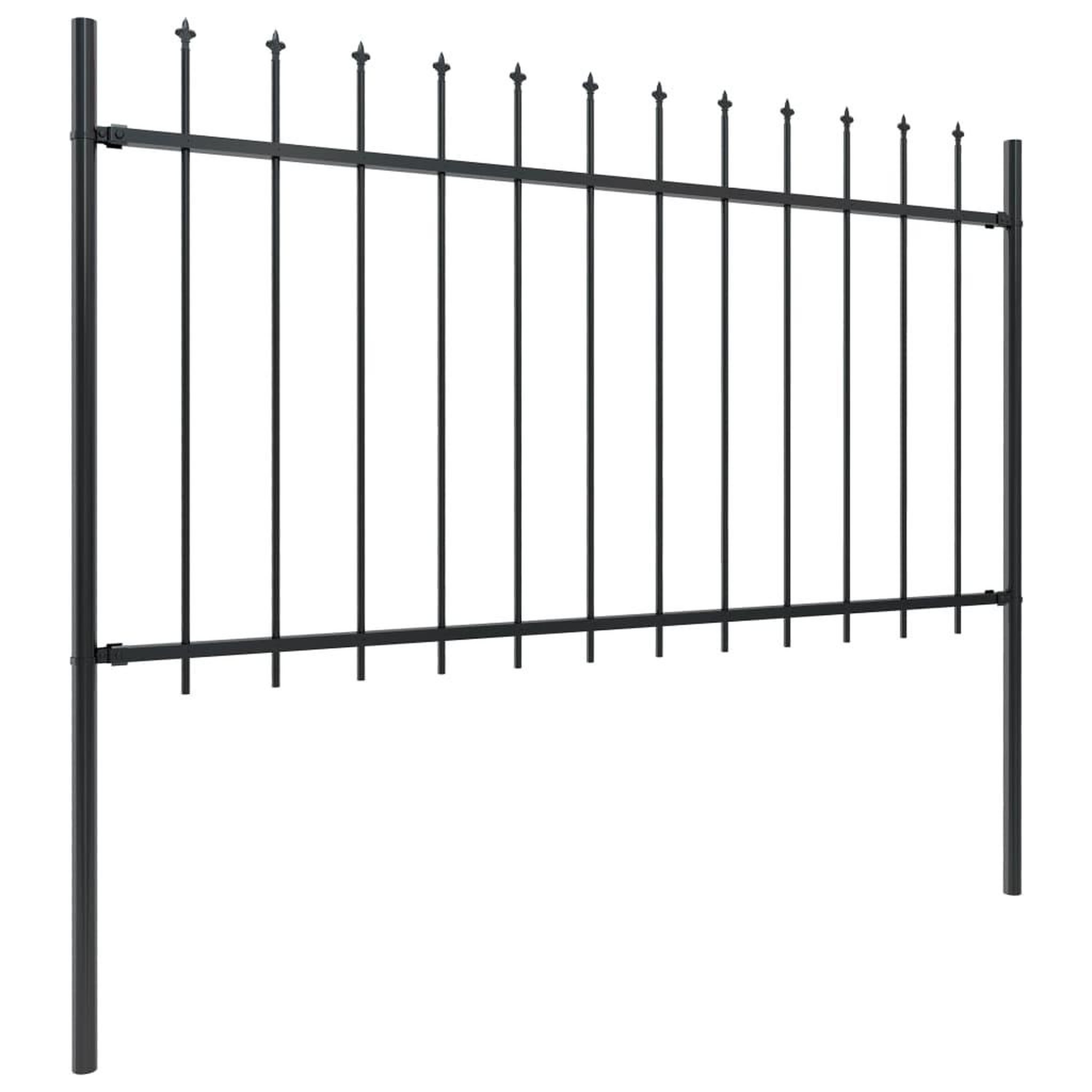 Voir la diapositive 2 : VIDAXL Cloture de jardin avec dessus en lance Acier 10,2 x 1 m Noir