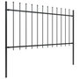 Voir la diapositive 2 : VIDAXL Cloture de jardin avec dessus en lance Acier 10,2 x 1 m Noir