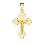 L'ATELIER D'AZUR Pendentif  - Médaille Christ sur la Croix Or 18 Carats 750 Jaune - Chaine Offerte