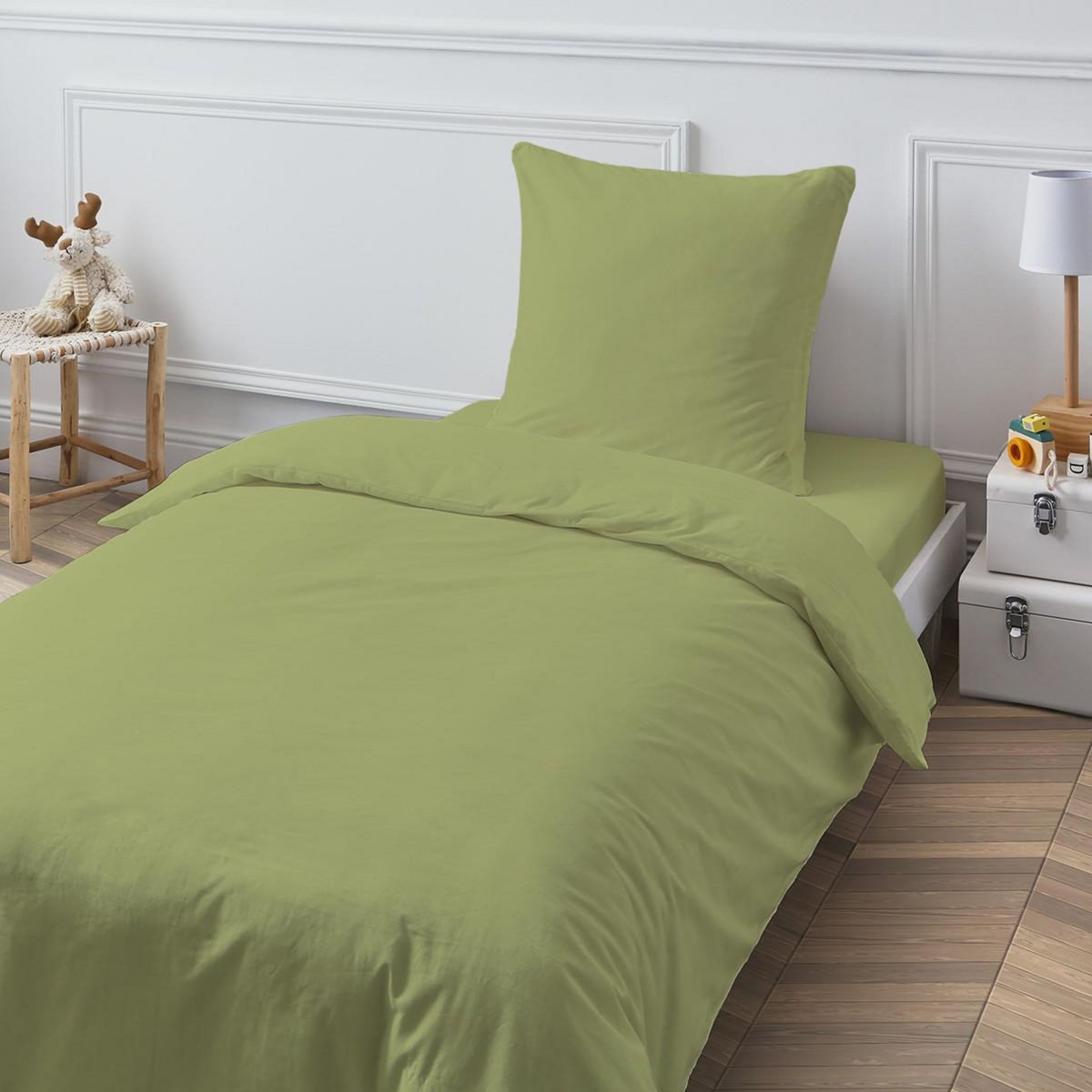 FUTURE HOME Drap housse en coton 57 fils uni bonnet 25cm