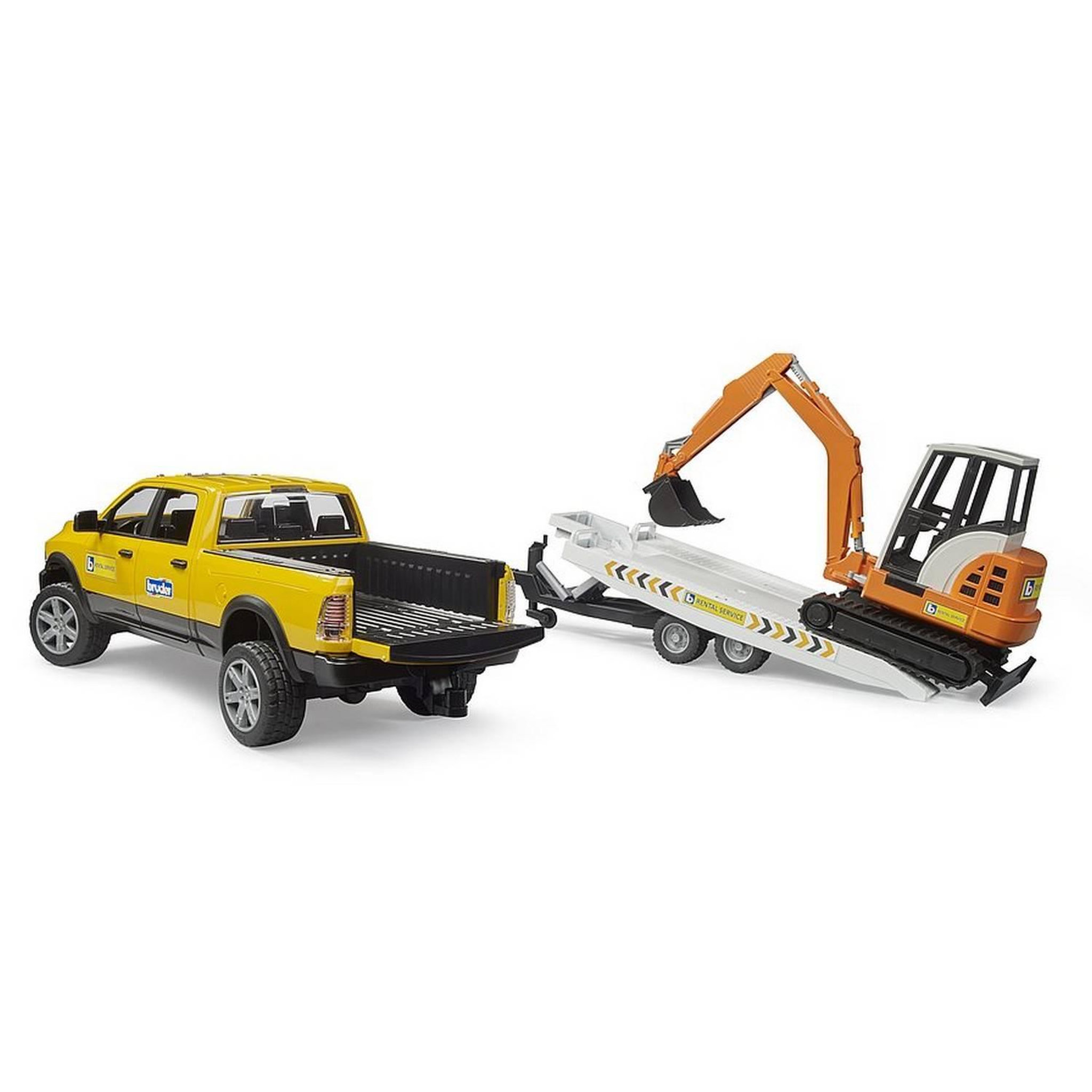 Voir la diapositive 3 : Bruder RAM Rental Service avec mini-pelleteuse
