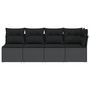 Voir la diapositive 4 : VIDAXL Canape de jardin avec coussins 4 places noir resine tressee