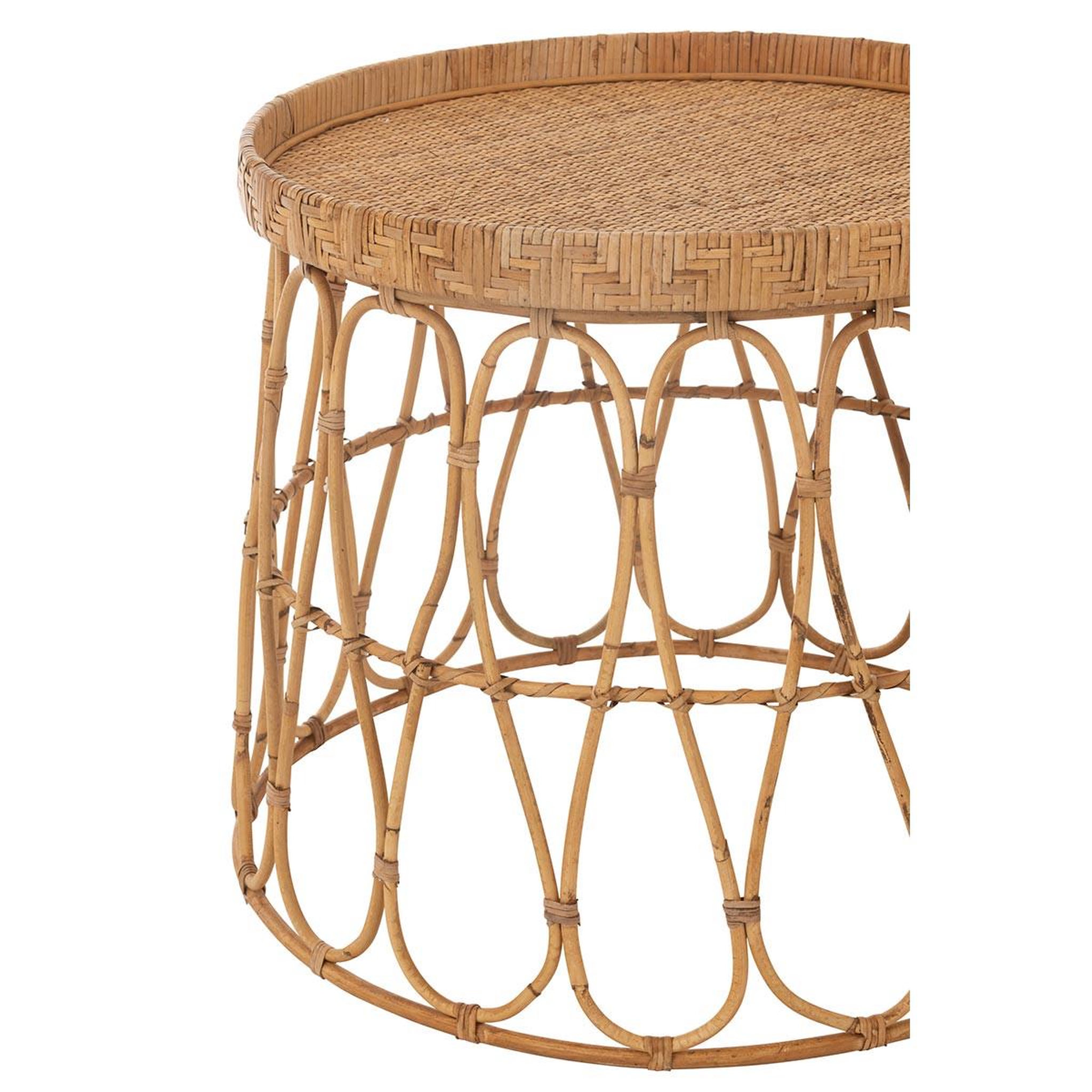 Voir la diapositive 3 : J-LINE Lot de 2 tables d'appoint en rotin  sonny  50cm naturel