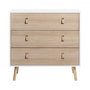 Voir la diapositive 3 : MARKET24 Commode KENT - 3 tiroirs - Chene et blanc - L 80 x P 40 x H 80,5 cm