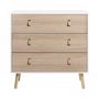 Voir la diapositive 3 : MARKET24 Commode KENT - 3 tiroirs - Chene et blanc - L 80 x P 40 x H 80,5 cm