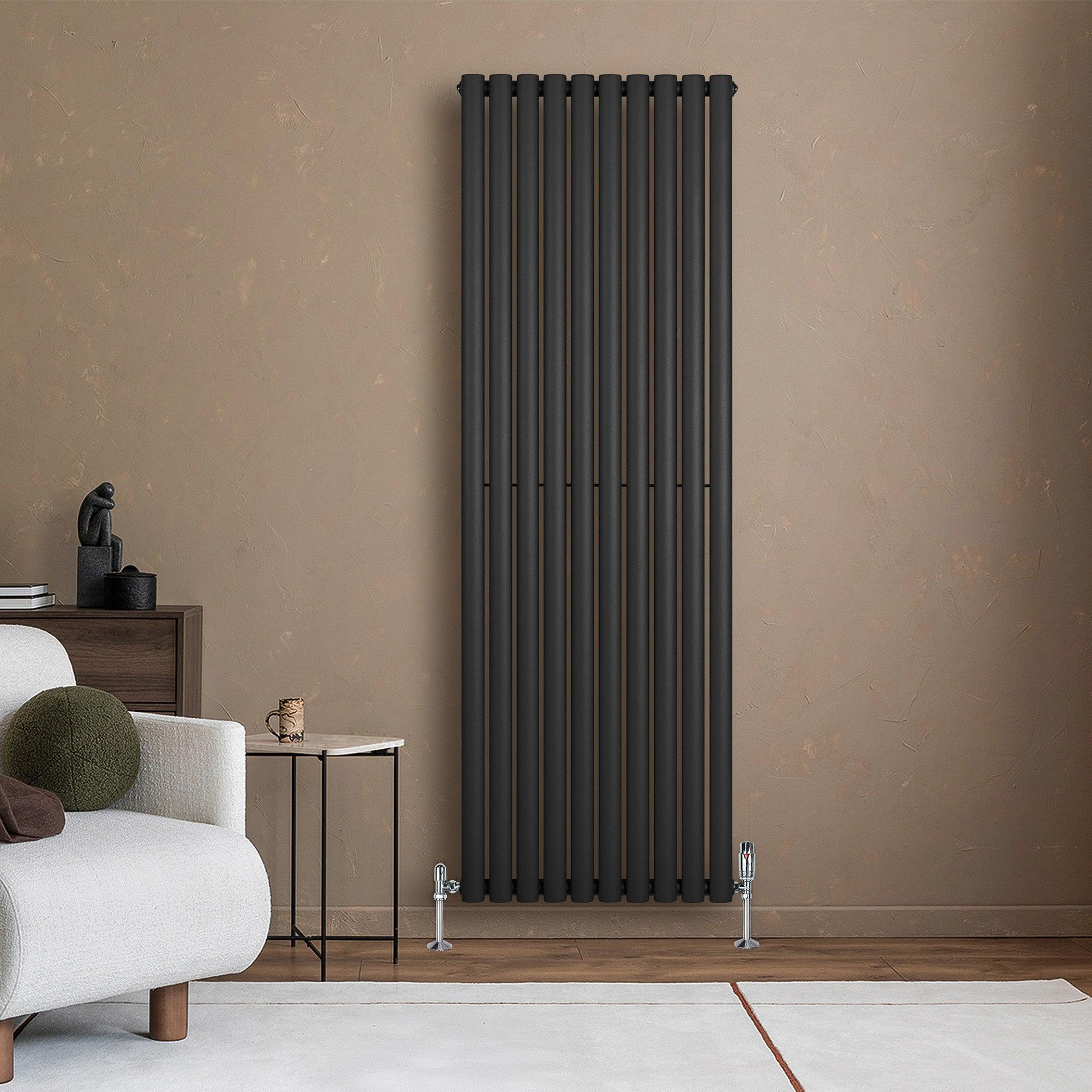 Voir la diapositive 4 : MONSTERSHOP Radiateur à colonnes ovales & vannes, 1 panneau - 1800 x 600 mm