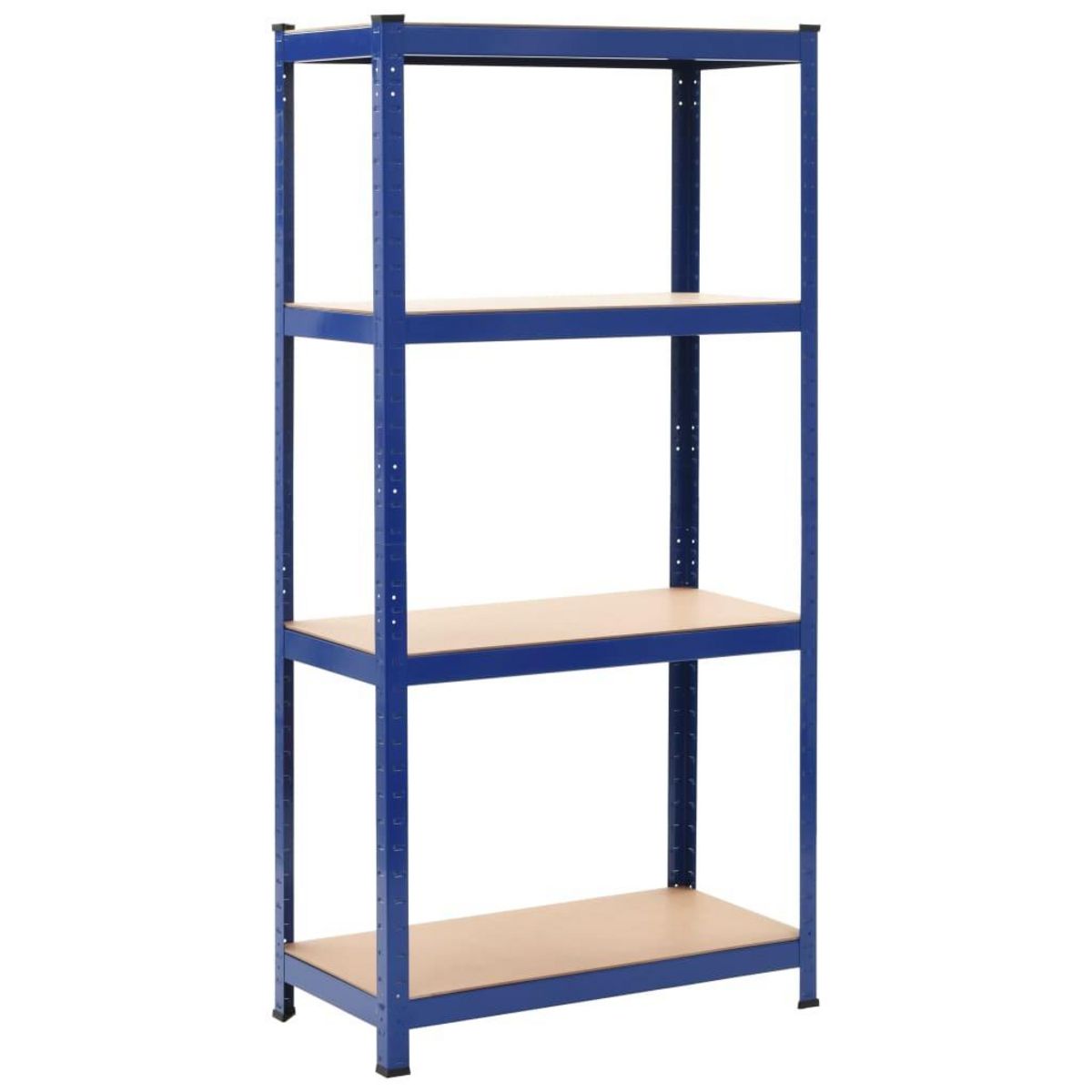 VIDAXL Etagere de rangement a 4 niveaux Bleu Acier et bois ingenierie