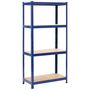 Voir la diapositive 1 : VIDAXL Etagere de rangement a 4 niveaux Bleu Acier et bois ingenierie