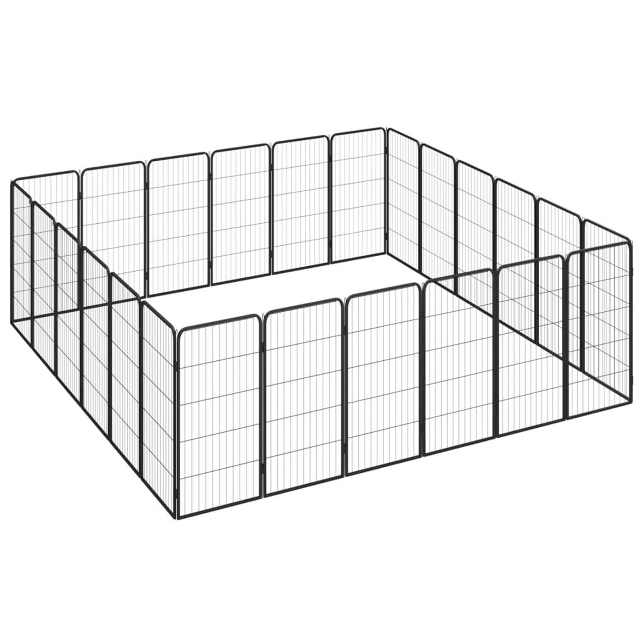 Voir la diapositive 3 : VIDAXL Parc pour chien 24panneaux Noir 50x100cm Acier enduit de poudre