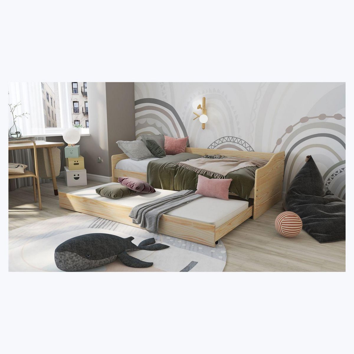 Lit banquette gigogne 90x200 cm ANDREA