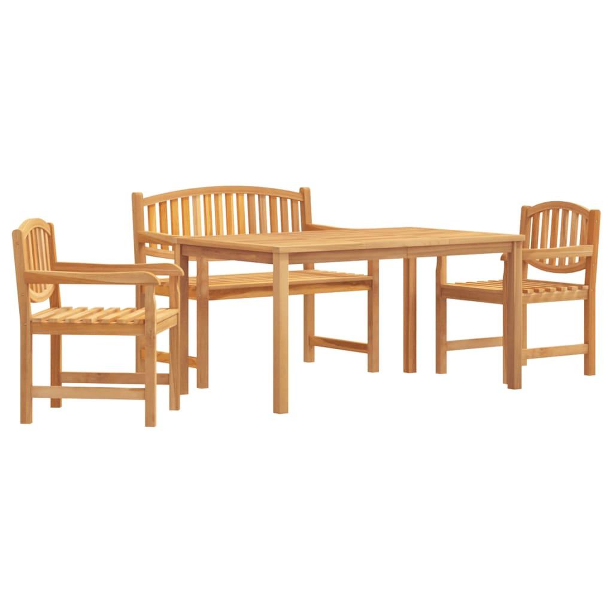 Voir la diapositive 2 : VIDAXL Ensemble a manger de jardin 4 pcs Bois de teck massif