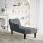 Voir la diapositive 2 : VIDAXL Fauteuil long avec accoudoir droit gris fonce velours