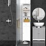 Voir la diapositive 2 : HOMCOM Meuble colonne de salle de bain moderne 34L x 24l x 170H cm blanc