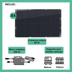 LOGICOM ENERGY Panneau solaire 4x200W flex+Micro-Onduleur 800W+support