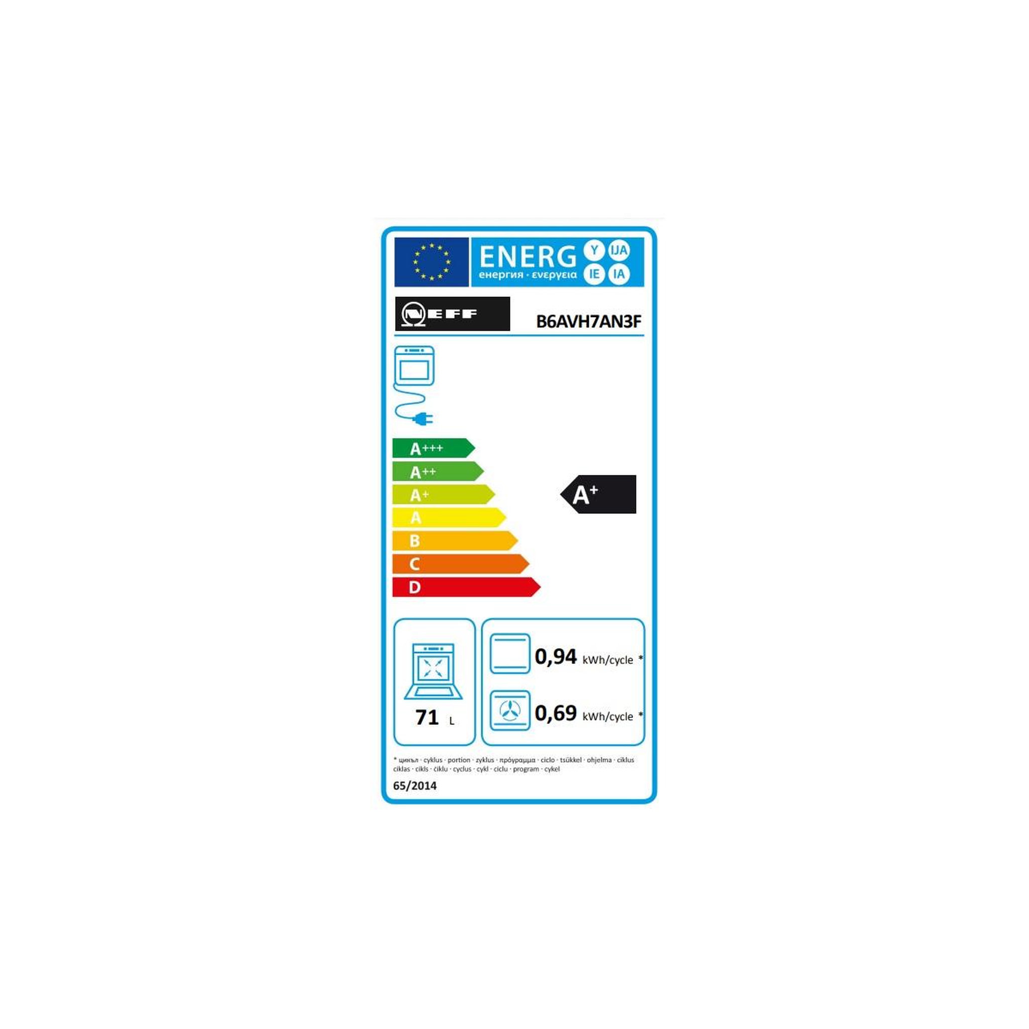 Voir la diapositive 2 : Neff Four intégrable combi vapeur 71l 60cm pyrolyse - b6avh7an3f