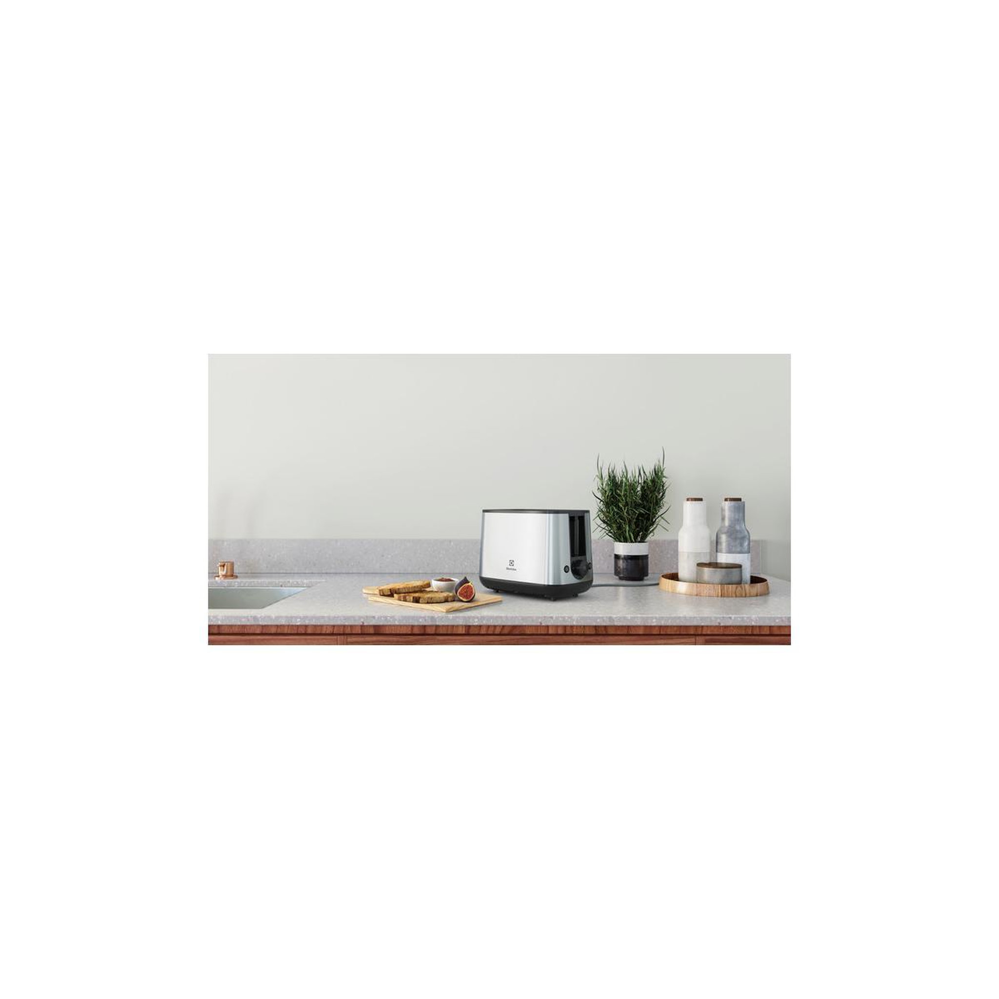 Voir la diapositive 3 : ELECTROLUX Grille-pain électrique 2 tranches Electrolux E3T1-3ST 800 W en acier inoxydable noir