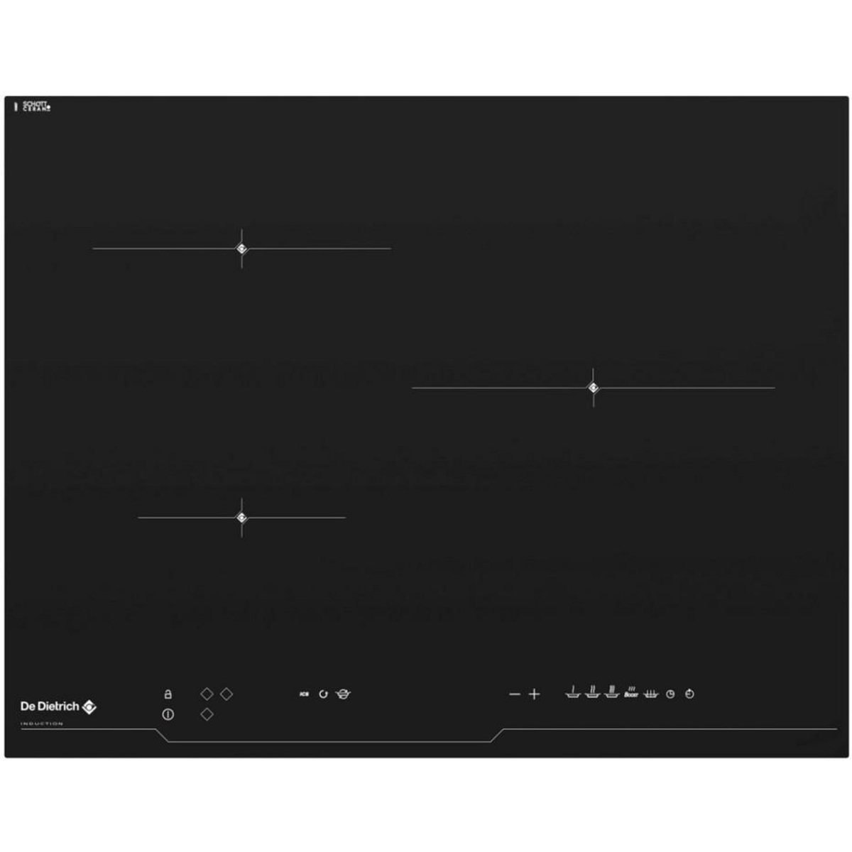 De Dietrich Table de cuisson à induction 65cm 3 feux 7400w - dti1116b