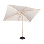 Voir la diapositive 4 : SWEEEK Parasol droit sable rectangulaire 2x3m. mât central imitation bois en aluminium orientable et manivelle d'ouverture