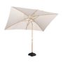 Voir la diapositive 4 : SWEEEK Parasol droit sable rectangulaire 2x3m. mât central imitation bois en aluminium orientable et manivelle d'ouverture