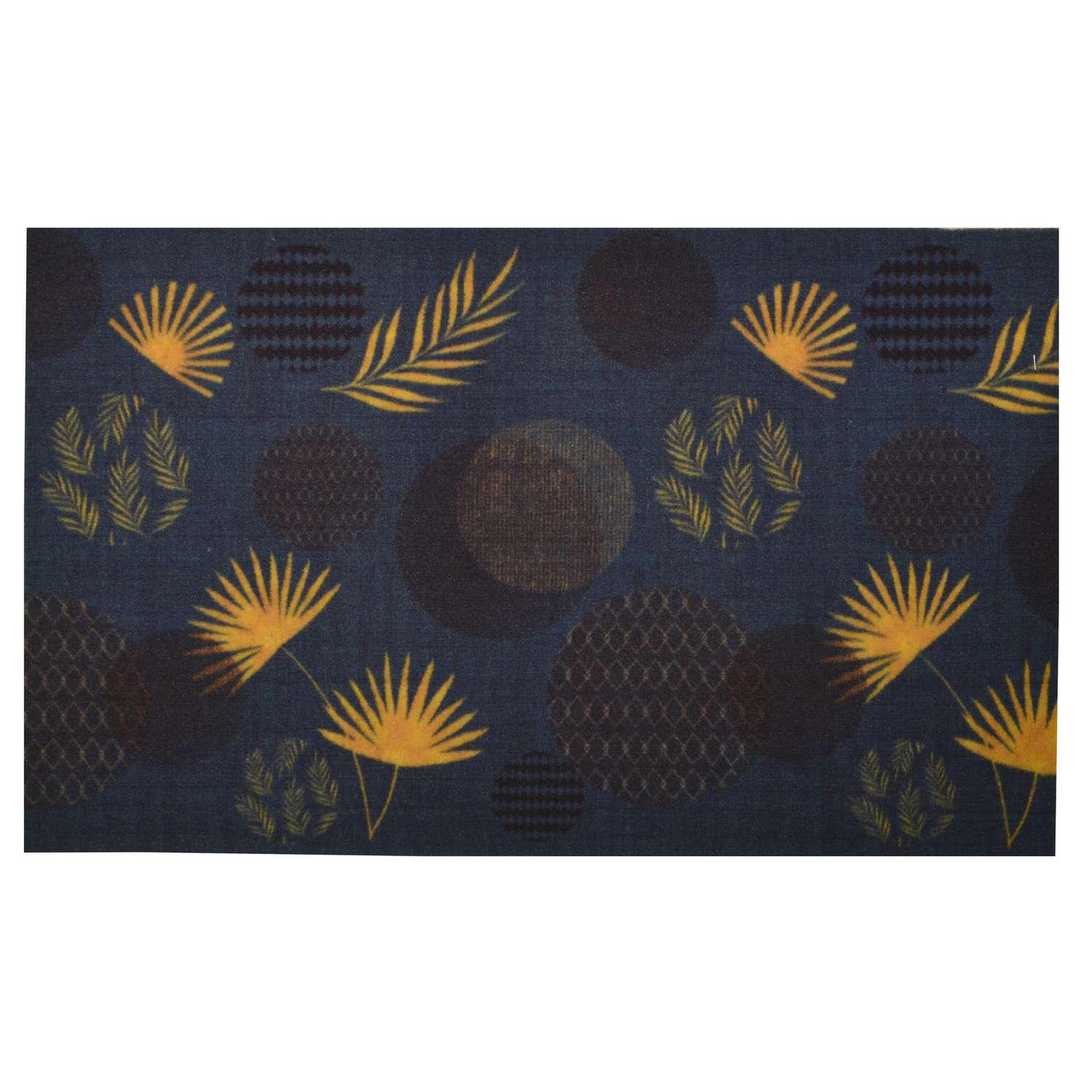 HABITABLE Tapis Must en velours imprimé Steppe. Coloris disponibles : Bleu