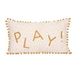 Atmosphera Kids Coussin Déco Enfant  Pompons  30x50cm Ocre