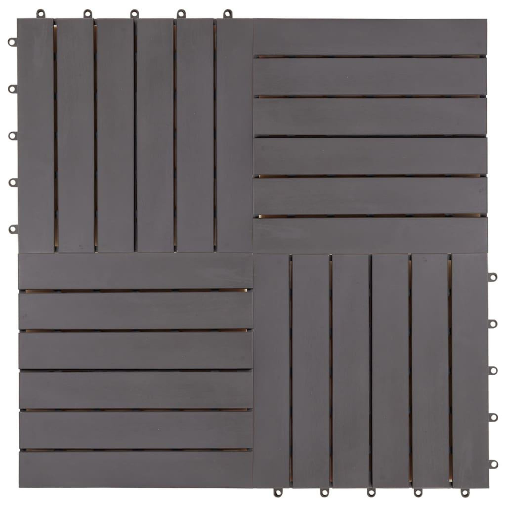 Voir la diapositive 3 : VIDAXL Carreaux de terrasse 10pcs Delavage gris 30x30 cm Acacia solide