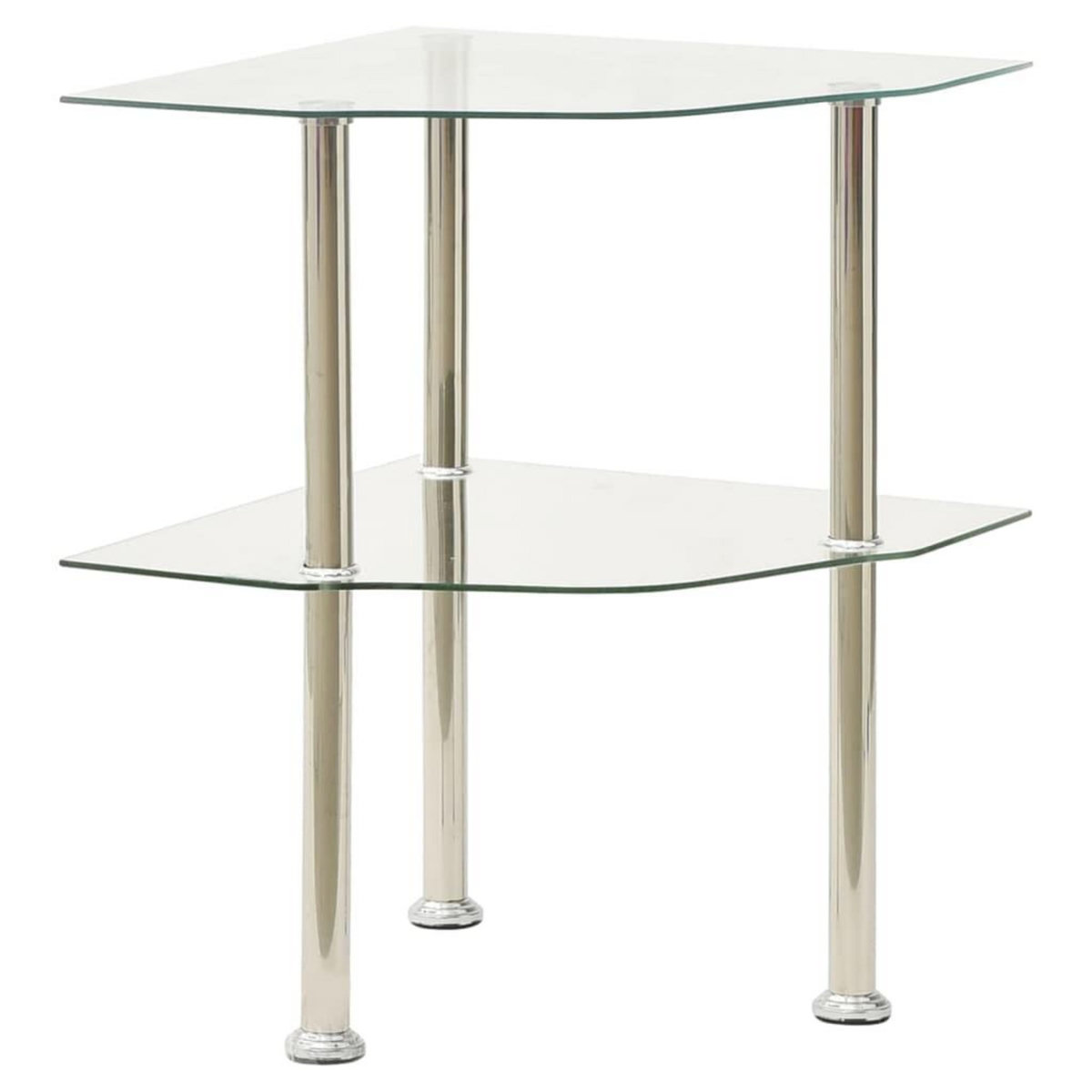 VIDAXL Table d'appoint 2 niveaux Transparent 38x38x50 cm Verre trempe