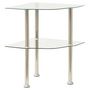 Voir la diapositive 2 : VIDAXL Table d'appoint 2 niveaux Transparent 38x38x50 cm Verre trempe