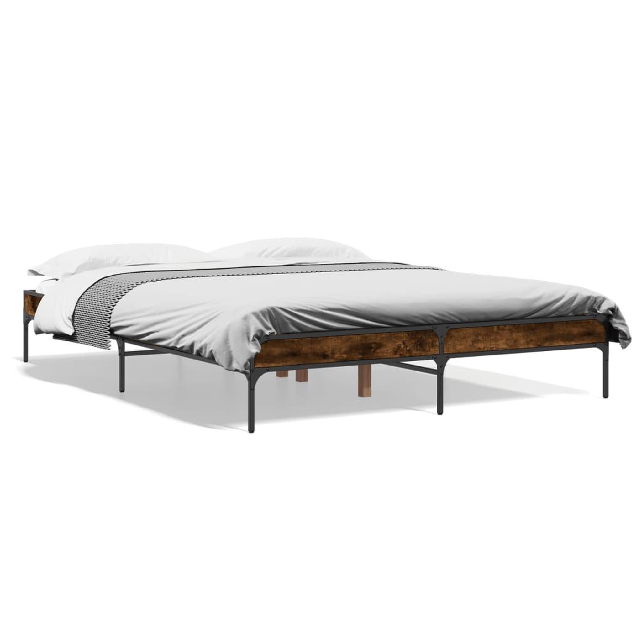 Voir la diapositive 2 : VIDAXL Cadre de lit sans matelas chene fume 150x200 cm