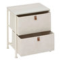 Voir la diapositive 2 : FIVE Table de Chevet 2 Tiroirs  Tissa  51cm Beige