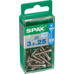 CENTRALE BRICO Lot de 25 vis inox tête fraisée torx SPAX, Diam.3.5 mm x L.25 mm