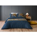 ATELIER DU COTON Parure housse de couette 100%coton 57fils salva. Coloris disponibles : Vert