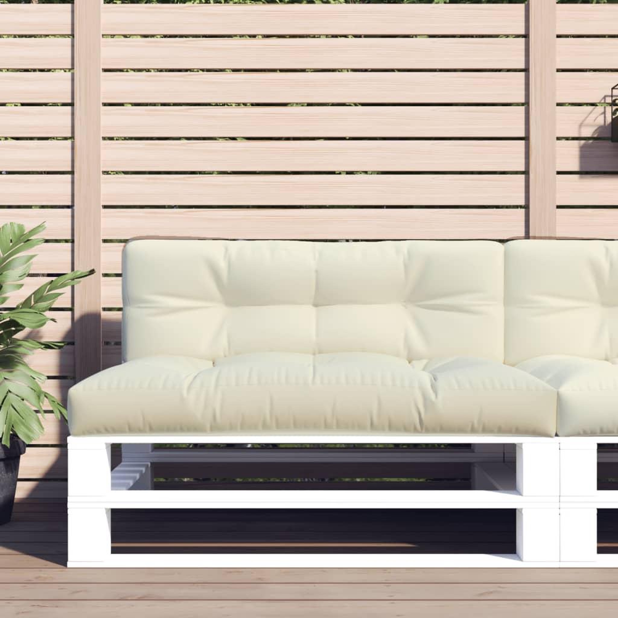 VIDAXL Coussin de palette creme 120x40x12 cm tissu