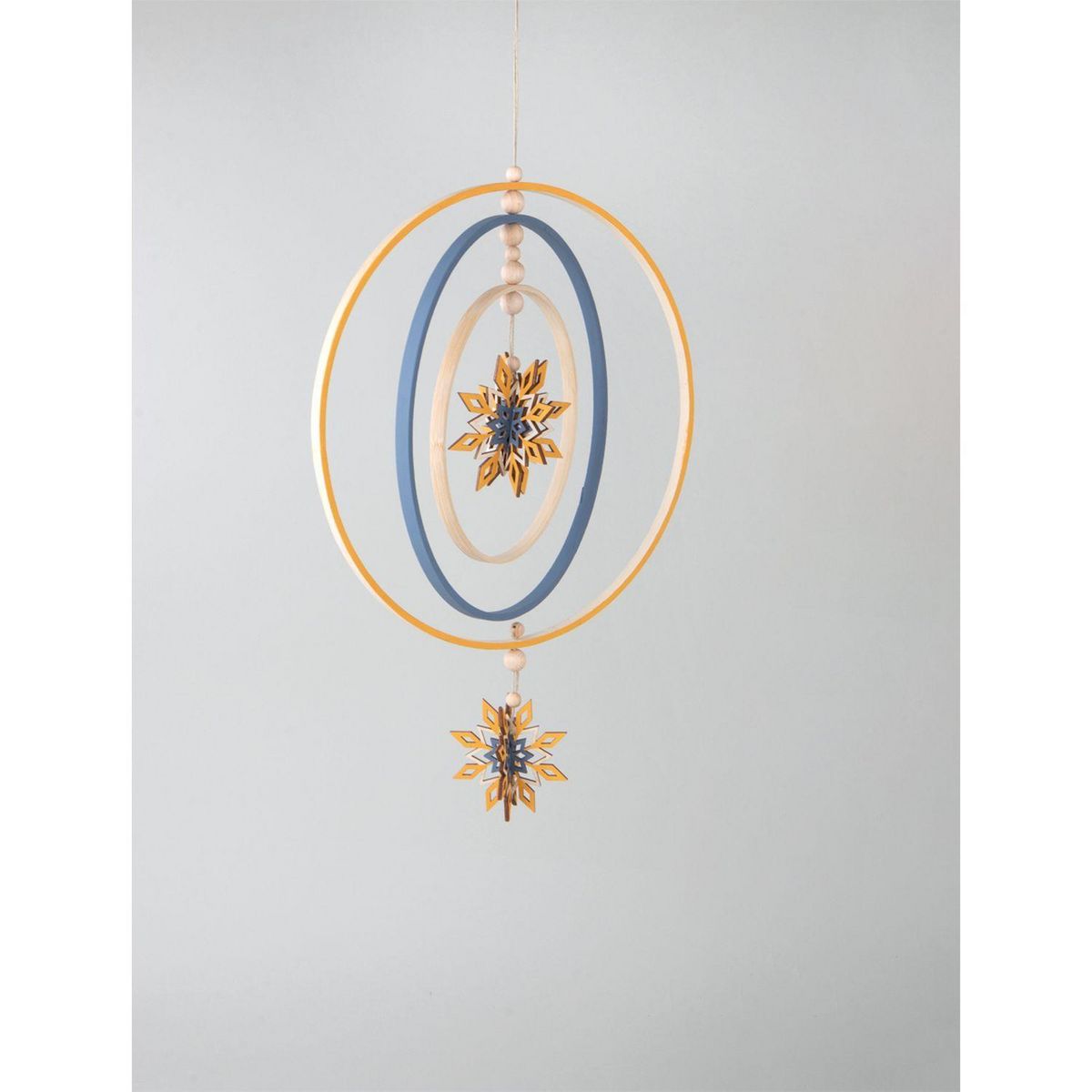 Rayher 4 anneaux de bambou et fil de coton à suspendre Ø 12 à 30 cm