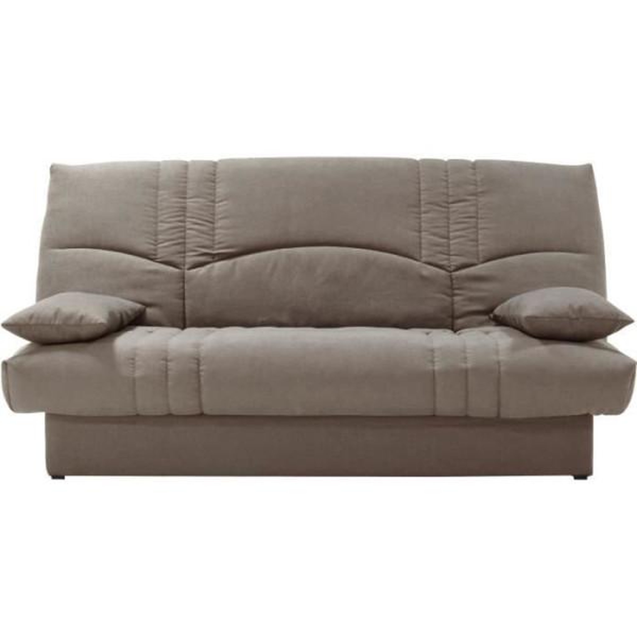 MARKET24 Clic clac 3 places THELMA - Tissu Soro taupe - Couchage 125x190 cm - L190 x P92 x H96 cm