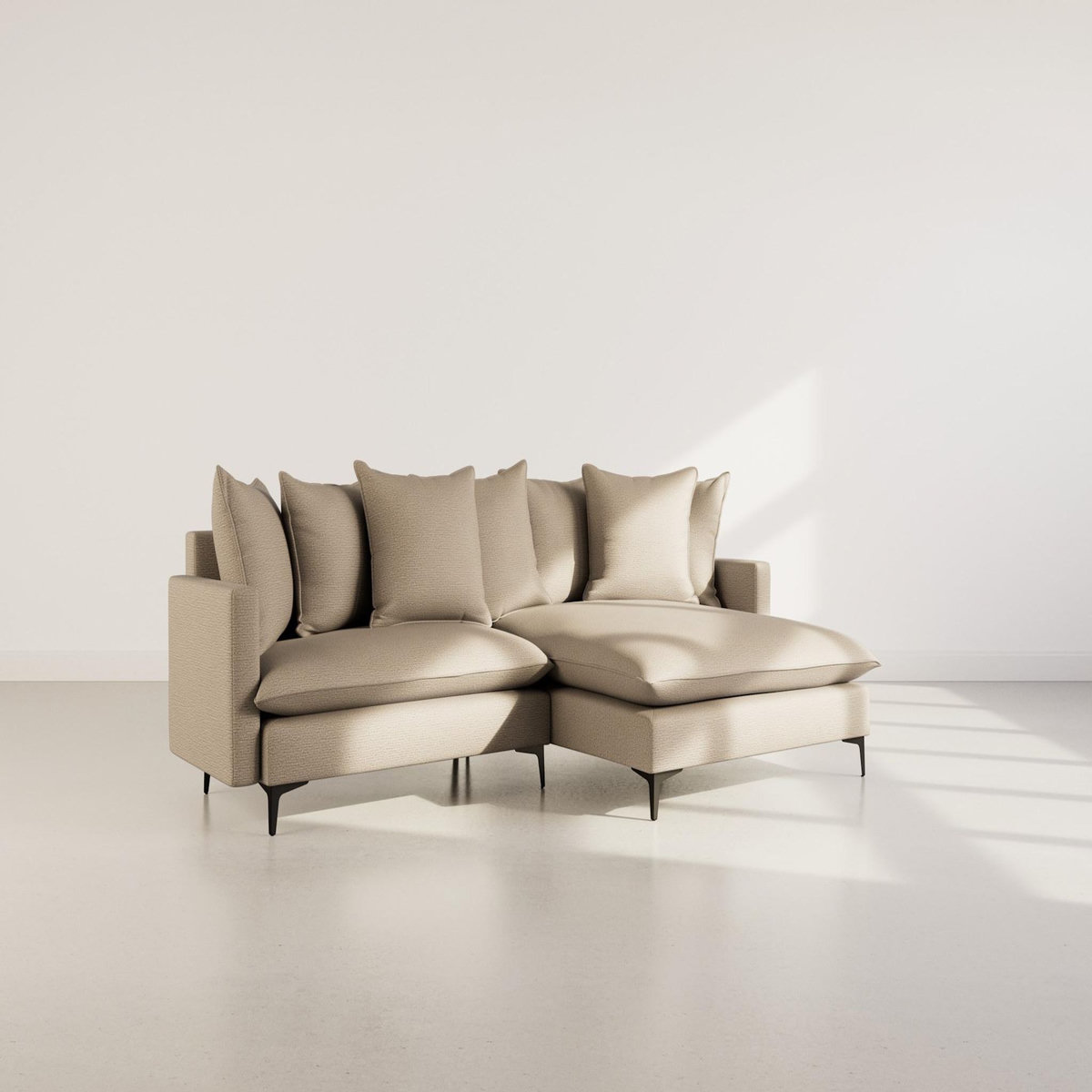 LISA DESIGN Madison - canapé d'angle réversible 4 places en tissu texturé