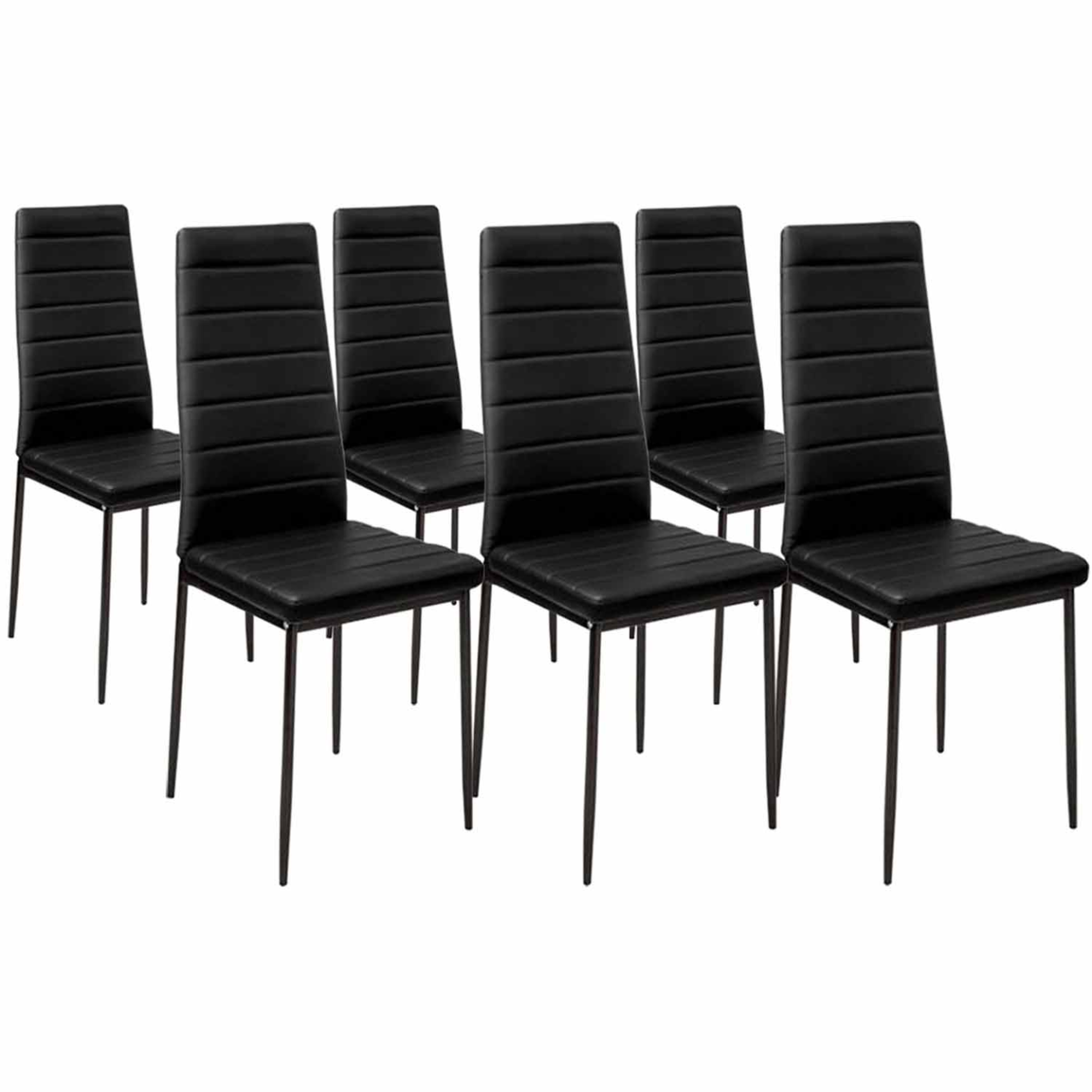 ID MARKET Lot de 6 chaises romane noires pour salle à manger