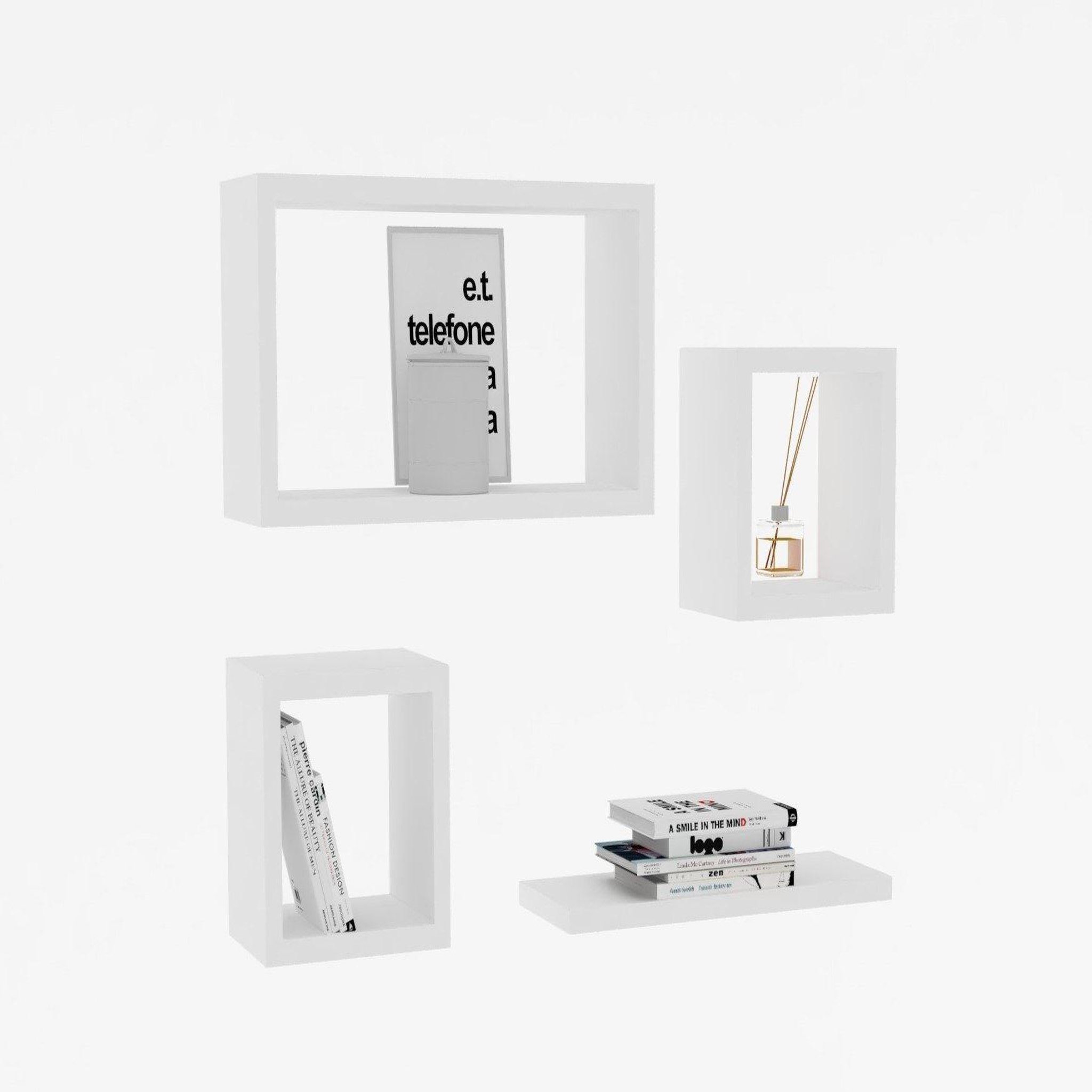 Voir la diapositive 4 : Habitat et Jardin Étagère murale en bois  babi  - 43 x 15 x 23 cm - blanc