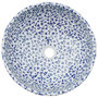 Voir la diapositive 4 : VIDAXL Vasque a poser blanc et bleu rond Φ41x14 cm ceramique