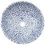 Voir la diapositive 4 : VIDAXL Vasque a poser blanc et bleu rond Φ41x14 cm ceramique