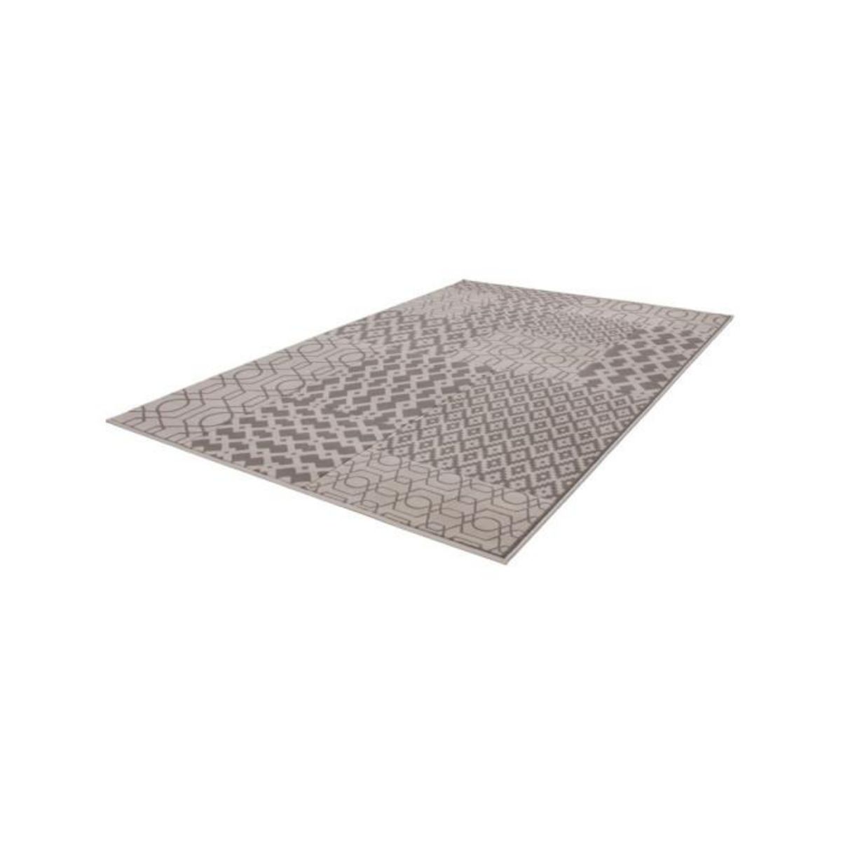 Paris Prix Tapis Tissé Géométrique à Poils Courts  Lina  Taupe