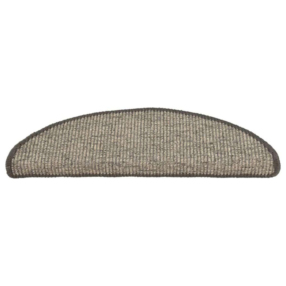 VIDAXL Tapis d'escalier autocollants 15 pcs 56x17x3 cm Beige et gris