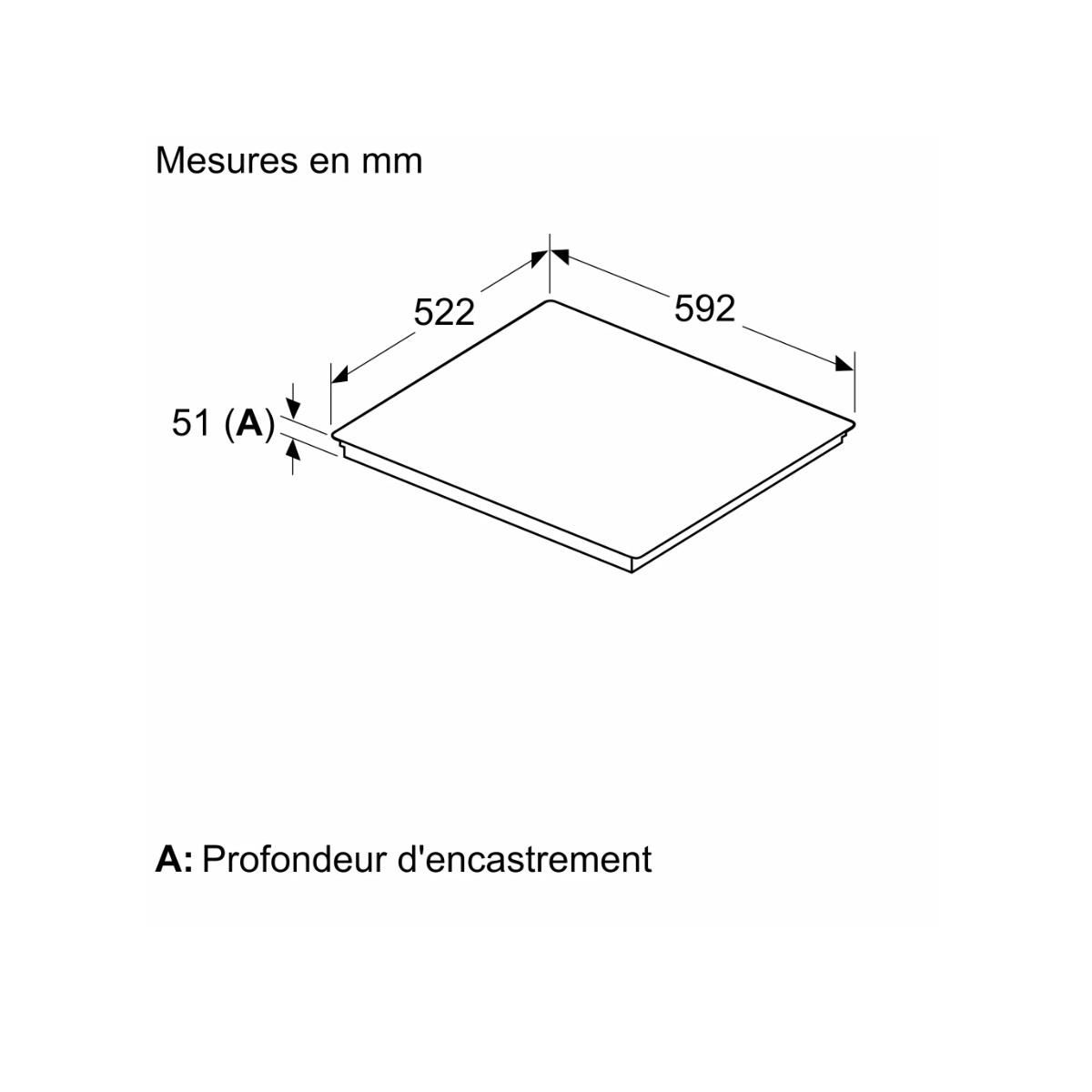 BOSCH Table de cuisson induction 60cm 4 feux 7400w noir - PXY63KHC1E