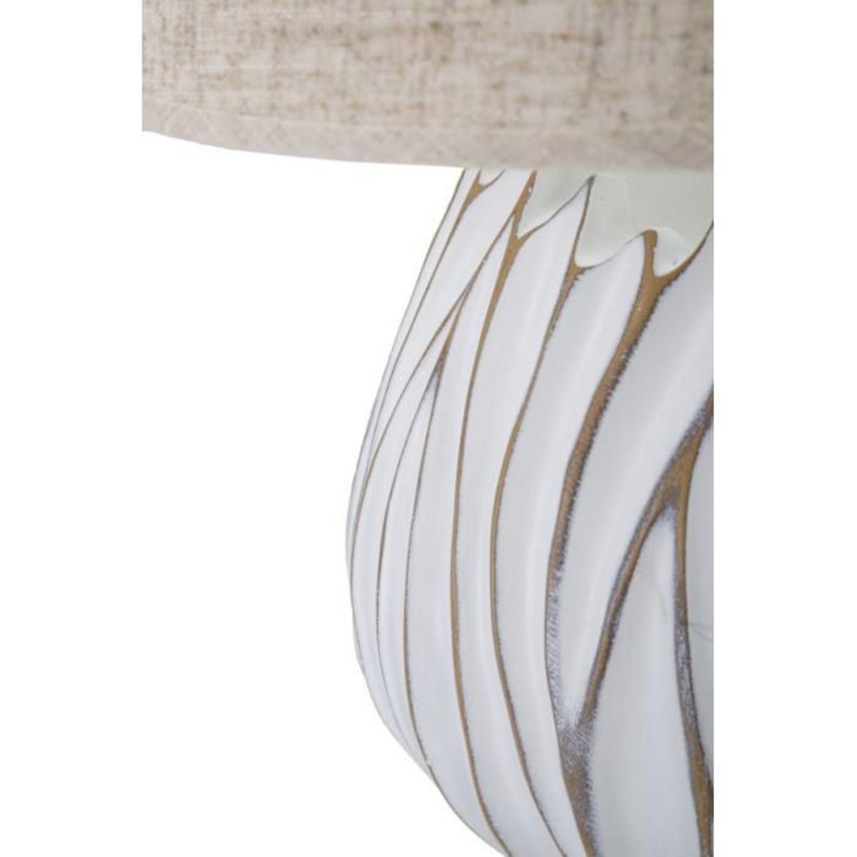 Paris Prix Lampe à Poser en Résine  Honduras  48cm Blanc & Naturel